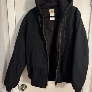 Carhartt Men's Black Hooded Bomber Jacket super warm